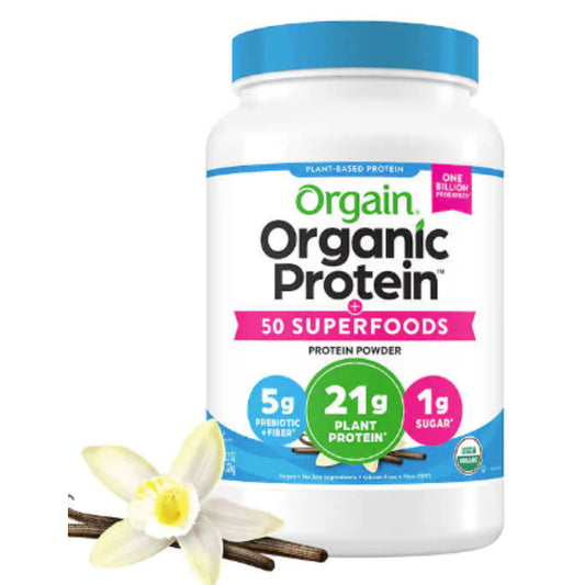 Orgain Organic Protein And Superfoods Plant Based Protein Powder, Vanilla Bean (1200g)